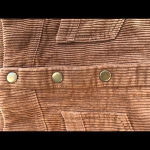 brown corduroy button up skirt